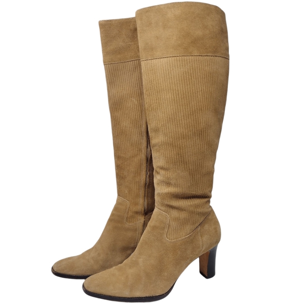 Lauren Ralph Lauren Davida Ribbed Suade Y2K Boho Chic '70s Inspired Tall Boots